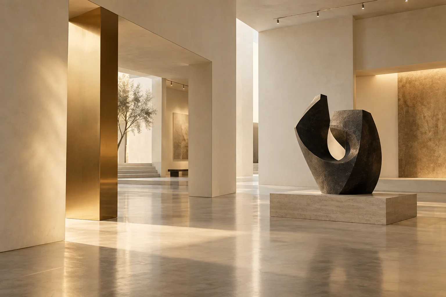 Contemporary art gallery interior